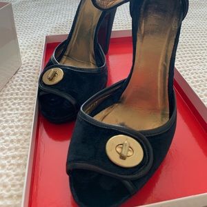 Coach velvet strapped heels